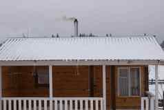 木浴冬天西伯利亚浴阳台