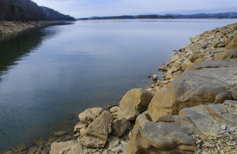 森林湖海岸田纳西州分层石头海岸美国