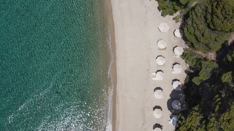 地中海地形希腊海滩景观无人机拍摄