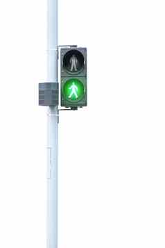 交通灯绿色信号白色背景克利皮