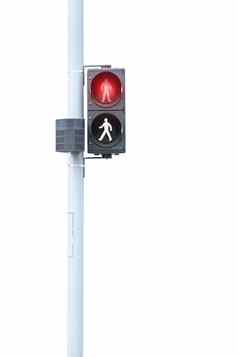 交通灯红色的信号停止白色背景克利皮