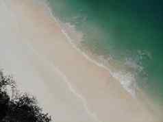 海景白色沙子海滩夏天季节南部泰国照片无人机