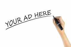 手写作词黑色的颜色标记笔孤立的白色背景空间广告市场营销概念