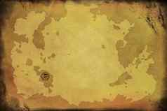破旧的海盗宝地图描述纸