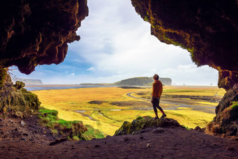 徒步旅行者气动<strong>洞穴洞穴</strong>村维克冰岛
