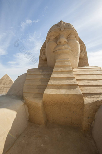 沙子<strong>雕塑</strong>埃及斯芬克斯