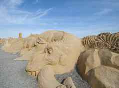 大沙子雕塑恐龙
