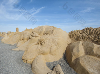 <strong>大</strong>沙子雕塑恐龙