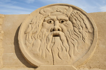 沙子雕塑希腊神宙斯