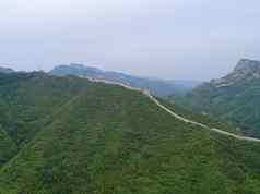 空中视图伟大的墙中国著名的具有里程碑意义的伟大的墙山