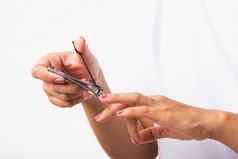 女人切割指甲手指指甲限幅器