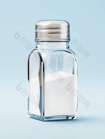 盐盐瓶蓝色的背景