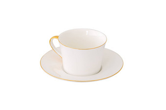 茶杯茶杯使陶瓷孤立的白色背景