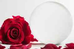 爱情人节一天背景红色的玫瑰水晶球