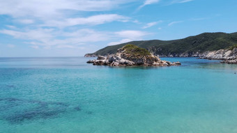 地中海希腊景观海滩无人机拍摄