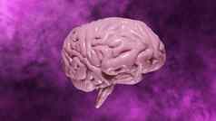 呈现现实的大脑光粉红色的有色摘要粉红色的背景