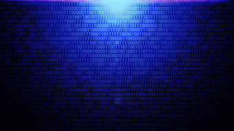 随机二进制代码背景蓝色的颜色主题梯度光版本