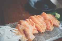 日本食物生鱼片大马哈鱼