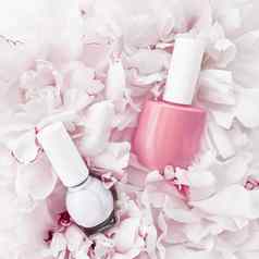 指甲波兰的瓶花背景法国修指甲化妆品品牌
