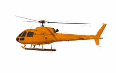 橙色直升机孤立的白色