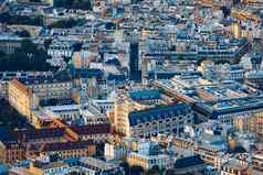 经典巴黎建筑空中视图屋顶巴黎屋顶