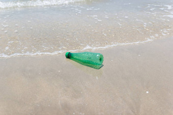 垃圾<strong>塑料瓶</strong>脏浪费海滩概念运动停止<strong>塑料瓶</strong>