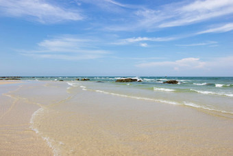 风景视图大气美丽的沙子海颜色天空海滩泰国