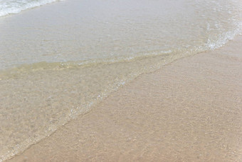 细节海波洗上岸海滩亚洲泰国