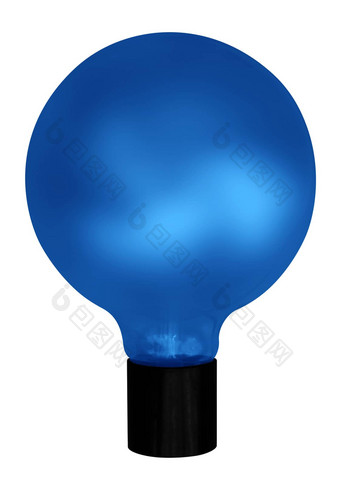 蓝色的电<strong>灯泡</strong>孤立的