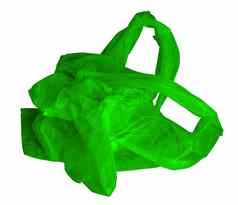 皱巴巴的塑料袋绿色