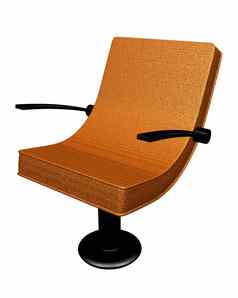 现代皮革扶手椅棕色（的）