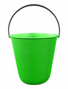 塑料桶孤立的绿色