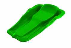 塑料雪橇孤立的绿色