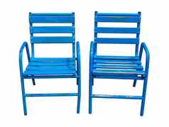 蓝色的戛纳椅子孤立的