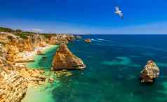 沙滩上海军美丽的海滩海军阿尔加夫葡萄牙