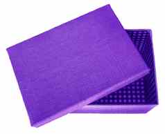 盒子包装粗麻布帆布打开紫罗兰色的