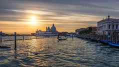 日落威尼斯图像大运河威尼斯圣诞老人三月