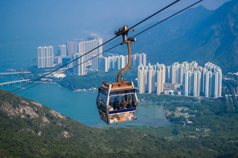 电缆车在香港香港海洋公园