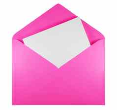 空白开放信封粉红色的