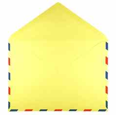 空白开放信封黄色的