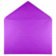 空白开放信封紫罗兰色的