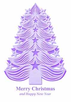 圣诞节树使纸紫罗兰色的