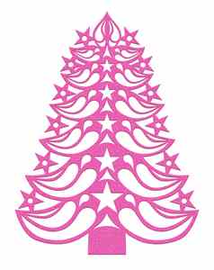 圣诞节树使纸粉红色的