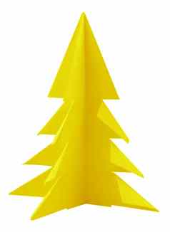 圣诞节树使纸黄色的