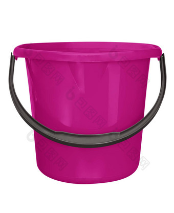 塑料桶孤立的粉红色的