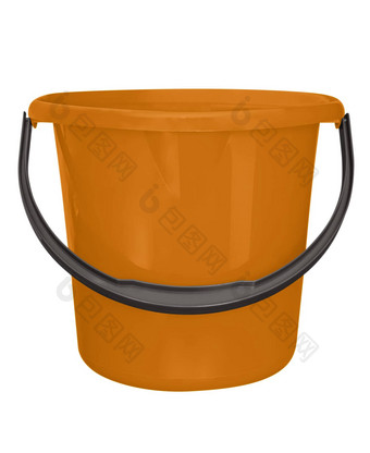 塑料桶孤立的橙色