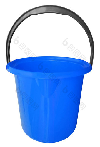 <strong>塑料桶</strong>孤立的光蓝色的