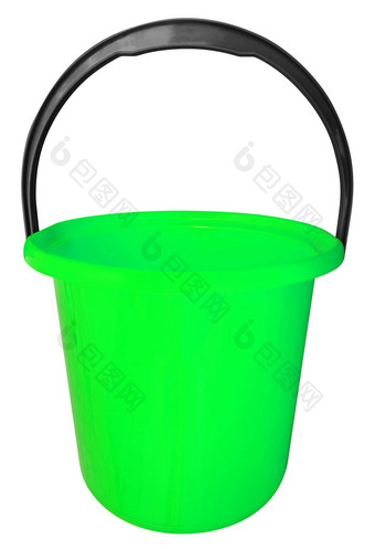<strong>塑料桶</strong>孤立的绿色