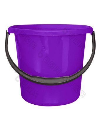 <strong>塑料桶</strong>孤立的紫罗兰色的