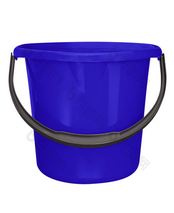 塑料桶孤立的黑暗蓝色的
